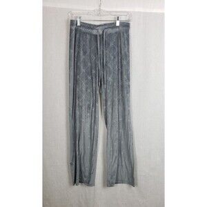 Juicy Couture Pants Womens Medium Gray Velour Sleepwear Lounge JC Monogram Juicy